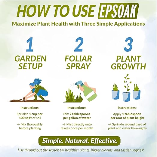 Epsoak Epsom Salt 18 lb. Magnesium Sulfate USP. Resealable Epsom Salt Bag Unscented Made in The USA Cruelty-Free Certified