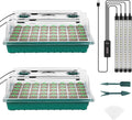 Sondiko Seed Starter Tray with Grow Light 80 Cells Seed Starter Kit with Humidity Dome Adjustable Brightness Plant Starter Trays Indoor Plants Germination Kit(2 Pack)