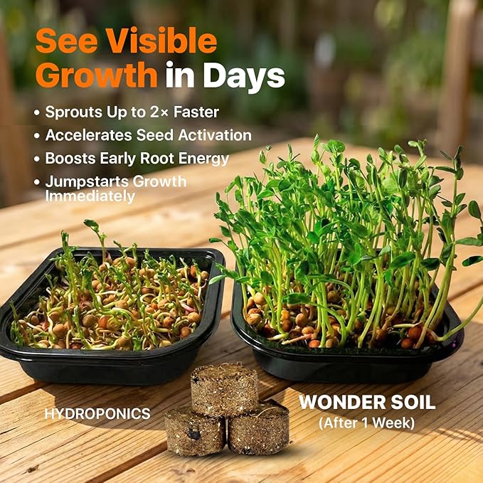 WONDER SOIL | 1000 Organic Seed Starter Pellets | Ready to Plant Seed Starting Soil Loaded with Pre-Mixed Nutrients | Fast Germination | Indoor or Outdoor | 1000 Count