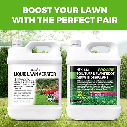 Covington Liquid Lawn Aerator (32oz) – Soil Conditioner &amp Softener for Lawns &amp Gardens – Loosens Clay &amp Compacted Soil for Better Water &amp Nutrient Absorption – Liquid Aeration Concentr