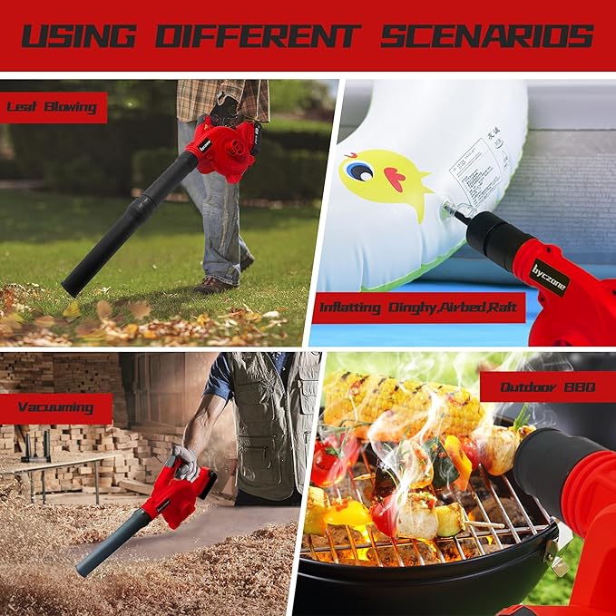 Cordless Leaf Blower for Milwaukee Battery2-in-1 Handle Electric Blower + Vacuum Cleaner 6 Variable Speed Up to 180MPHElectric Jobsite Air Blower with Brushless Motor (Only Tools)