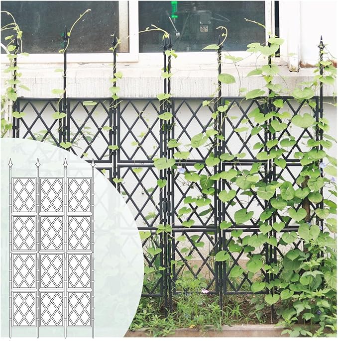 Garden Trellis for Climbing Plants PE Lattice Grid Panels for Potted Plants Sturdy Rustproof Plant Support Stakes for Outdoor Garden Lawn Patio 9 Sizes(Size:85x220cm)