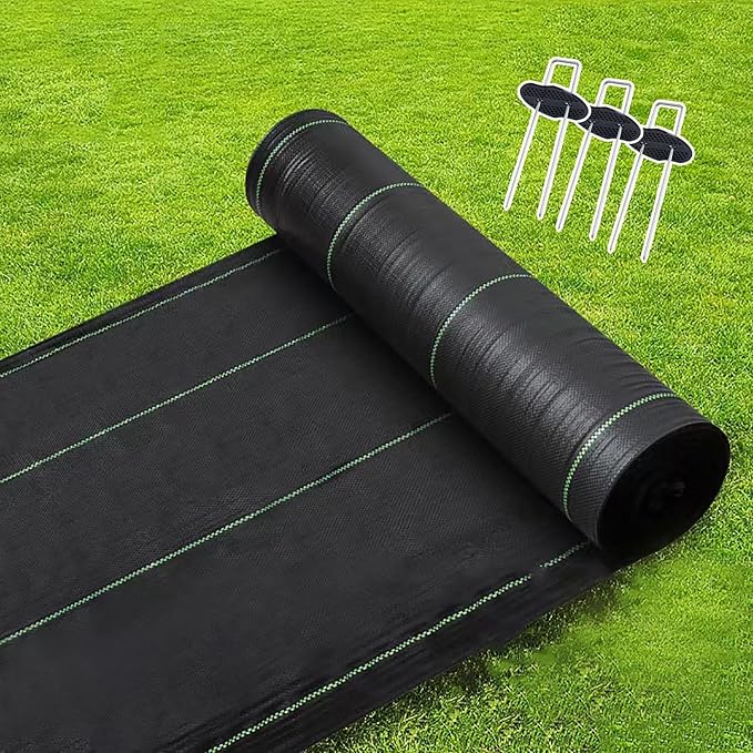 Weed Barrier Landscape Fabric Heavy Duty Commercial Driveway Fabric Weed Control Garden Cloth for Gravel Greenhouse Construction Projects Easy Setup(1x200m)