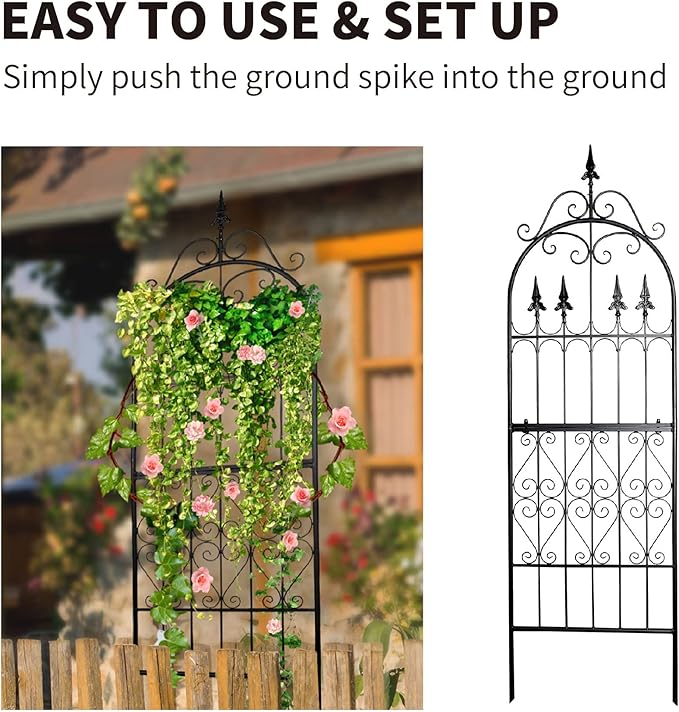 Garden Trellis 70”H x 21.7”W for Climbing Plants - Heavy Duty Garden Trellises Metal Iron Wire Vine Flower Trellis for Rustproof Outdoor Climbing Plants Support
