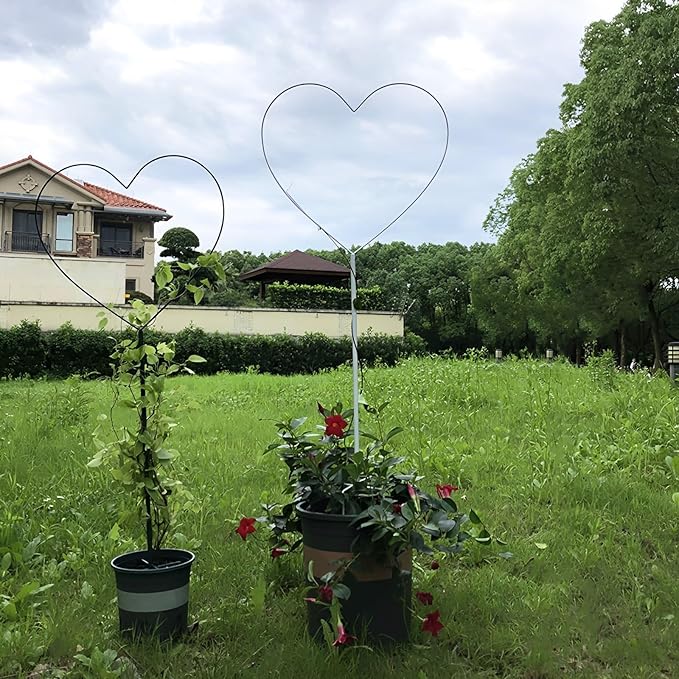 Heart-Shaped Garden Trellis for Climbing Plants 104cm/41 Iron Plants Climbing Holder Rack for Decorative Potted Plants Flowers Indoor Otdoor (Color : Black Size : 104x42cm/41x16.5in)