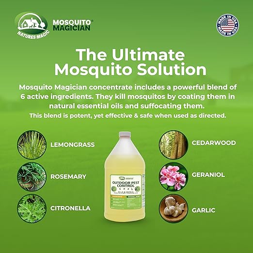Mosquito Magician Handheld Battery Operated Mosquito Sprayer - User-Friendly - Ideal for Yards Lawns Patios - with 2 Gallon Ready to Use Liquid Spray Solution - Kills Mosquitoes Fleas Fire Ants
