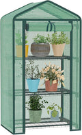 Greenhouse for Indoor Outdoor Small Plastic Plant Green House 3-Tier Rack Stand Portable Greenhouses with Durable PE Cover for Seedling