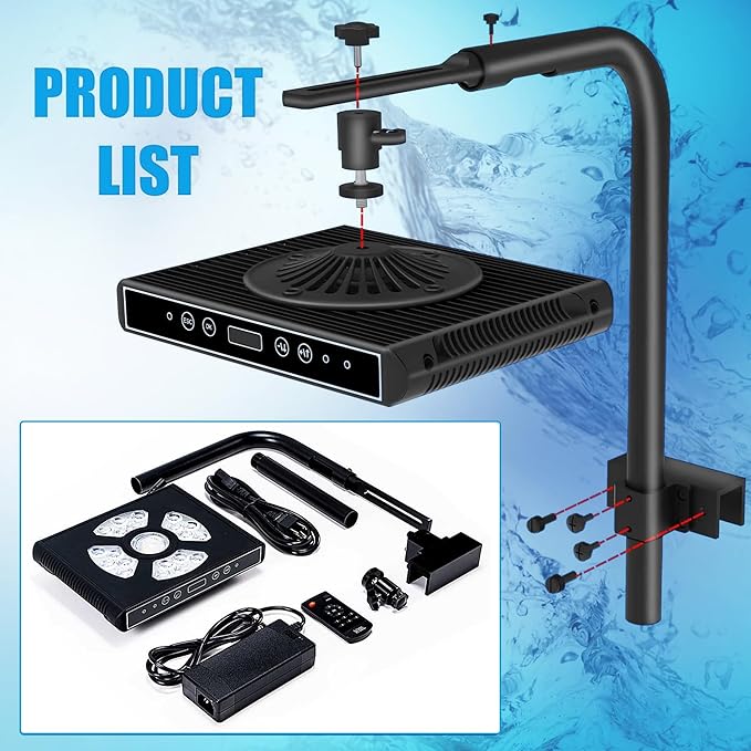 Aquarium Lights-100 watt 5 Channels Sunrise Sunset Moonlight Reef Lights for Coral SPS LPS Saltwater Tank(Black) (A100 WATTS 100)