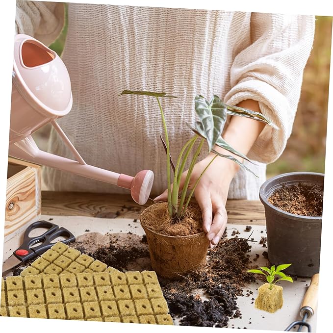 100Pcs Plant Grow Cubes Starter Plugs for Hydroponics Soilless Culture Propagation Material for Indoor Gardening High Germination Rate for Plant