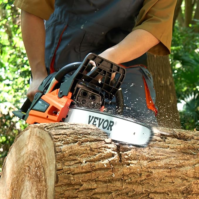 VEVOR Gas Chainsaw 52CC 2-Cycle Gasoline Powered Chainsaw 18 Inch Handheld Cordless Petrol Chain Saws For Forest Wood Garden and Farm Cutting Use