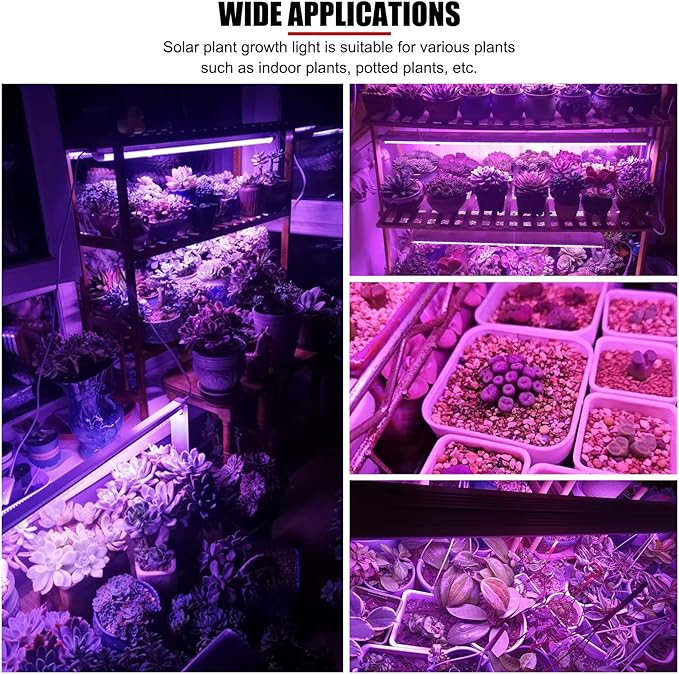 Solar Grow Lights Grow Lights LED Grow Light Bars Solar Grow Light Bars Greenhouse Grow Lights Long Bar Lamps Suitable for Greenhouse Plant Growth(30W)