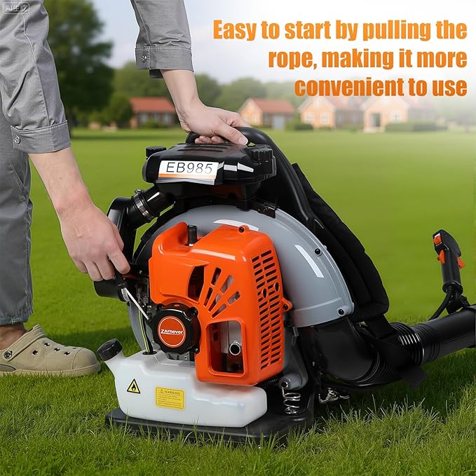 65cc Backpack Leaf Blower - 200MPH Gas Leaf Blower High-Velocity Strong Wind Back Pack Leafs Blowers with 1.7L Tank for Lawn Garden &amp Commercial Use Orange