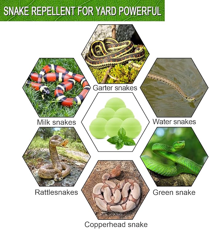 50 Pack Snake Be Gone for Yard Powerful Pet SafeMoth Balls for Lawn Garden Camping Fishing Home to Repels Snakes and Other Pests