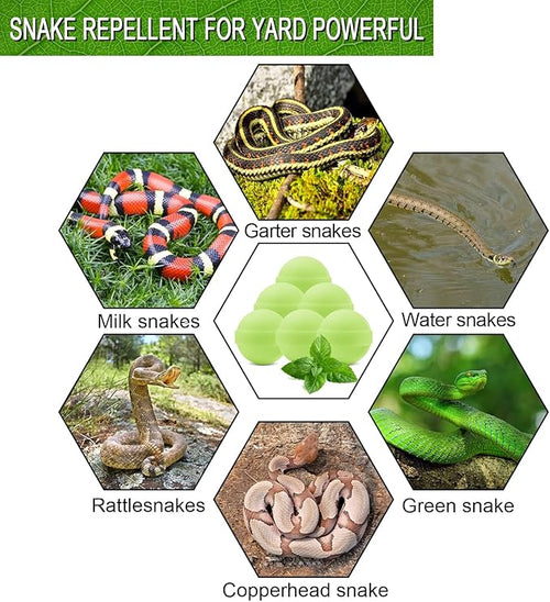 25 Pack Snake Be Gone for Yard Powerful Pet SafeMoth Balls for Lawn Garden Camping Fishing Home to Repels Snakes and Other Pests
