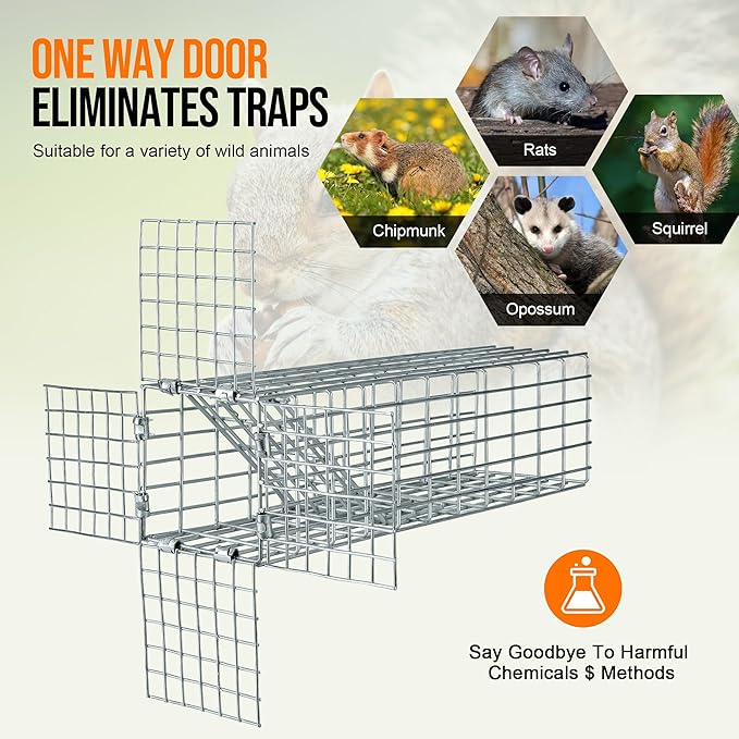 One Way Squirrel Door Excluder Humane Squirrels Chipmunks Contactless Excluder for Outdoor Spaces Like Attics Chimneys - Includes Full Installation Kit