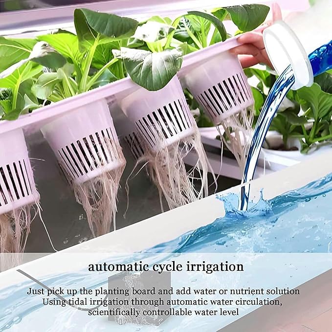 Intelligent Hydroponic Culture with Growth LED Light Hydroponic Tower of 48/64/90/120 Holes Self -Winding Culture Kit Herbal Garden Germination Kit