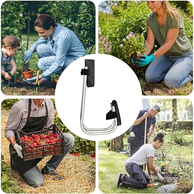 Knee Seat for Gardening Strap on Kneeling Device for Garden Protecting Knees Seat for Farm Work 2024 New Gardening Knee Seat Labor-Saving Tools for Pruning Weeding(Black)