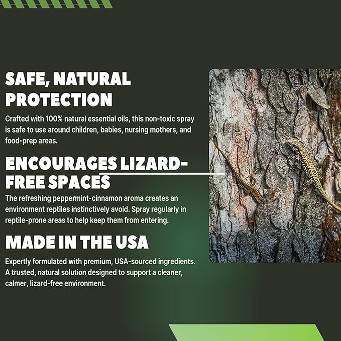 All-Natural Lizard &amp Gecko Repellent Spray (Outdoor/Indoor) – Reptile Deterrent for Homes Gardens Patios