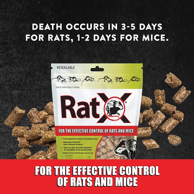 EcoClear Products 620102 RatX All-Natural Non-Toxic Humane Rat and Mouse Killer Pellets 3 lb. Bag