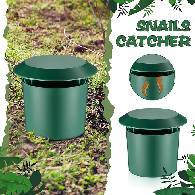 Qualirey 20 Pcs Beer Slug Snail Traps 3.86 x 4.41 Inch Plastic Snail Trapper Reusable Snails Catcher Slug House for Garden Farm