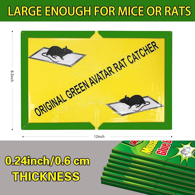 Ezoon 36 Pack Large Mouse Glue Traps with Enhanced Stickiness Sticky Rat Traps Sticky Snake Trap Mouse Traps Sticky Pad Board for House Indoor Outdoor Easy to Set Extra Large (8.3 x 12)