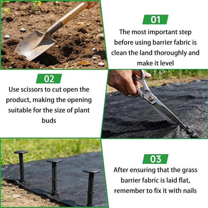 Weed Barrier Fabric Planting Cover - 4 x 250 FT Heavy Duty Landscape Fabric Ground Cover Block for Outdoor Planting