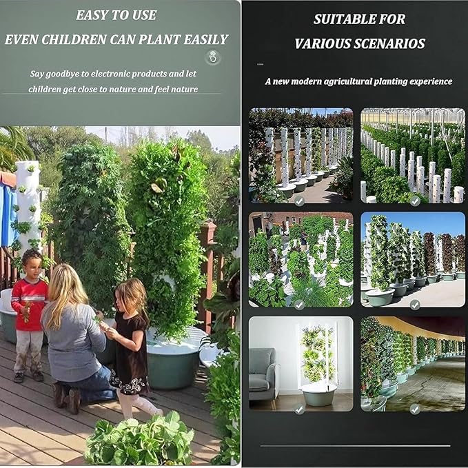 Hydroponics Tower Vertical Garden Planter Hydroponics Growing System with Grow Lights Vegetable Plant Tower for Indoor Herbs Fruits5thfloor