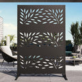 Modern Shade 4x6 FT Metal Privacy Screen with Artistic Modular Designs Decorative Patio Privacy Fence &amp Garden Divider Freestanding Outdoor Metal Fence Panel Weather-Resistant (Willow Drift)