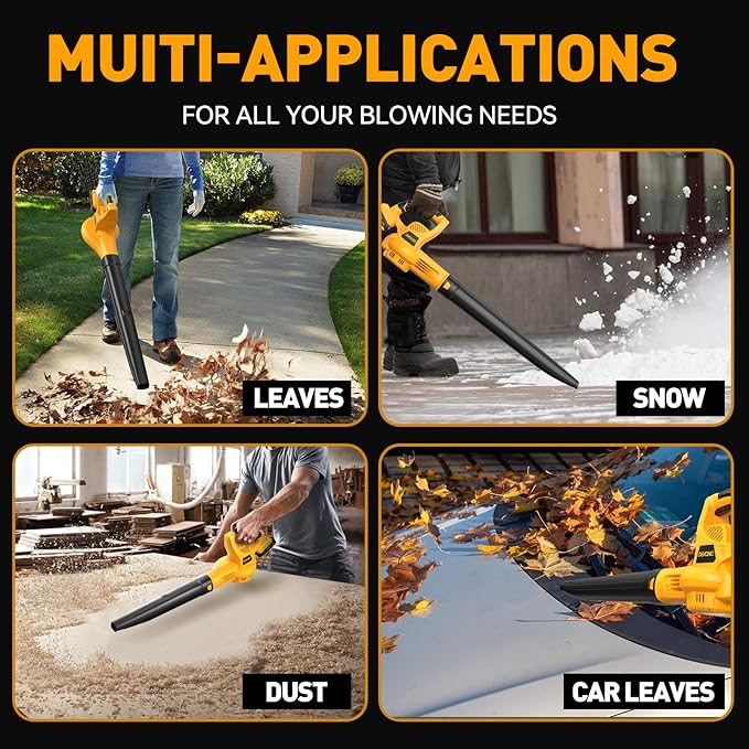 DEVONIC Leaf Blower Cordless 21V Electric Cordless Leaf Blower with 2 Batteries and Charger150MPH for Lawn CarePatio Garden House Depot (Medium Cordless Leaf Blower)