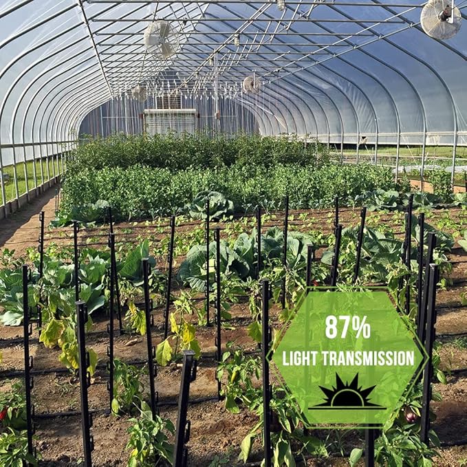 Grow1 Clear Woven Greenhouse Plastic Film Polyethylene Sheeting UV Cover 9 Mil Thick Covering for Greenhouses 50' Wide x 100' Long Roll