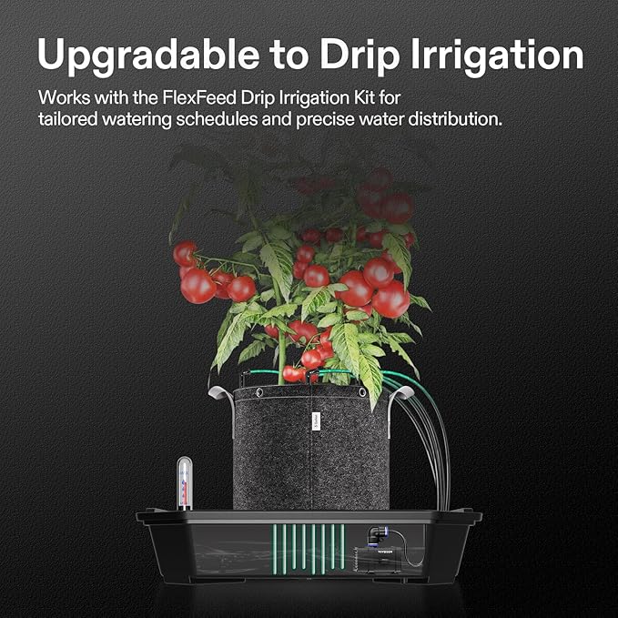 VIVOSUN 8-Pack FlexFeed Self-Watering Pots Auto Irrigation Fabric Pot Base with Water Meter &amp Maintenance Window for Use Indoors/Outdoors in Grow Tents Greenhouses Gardens