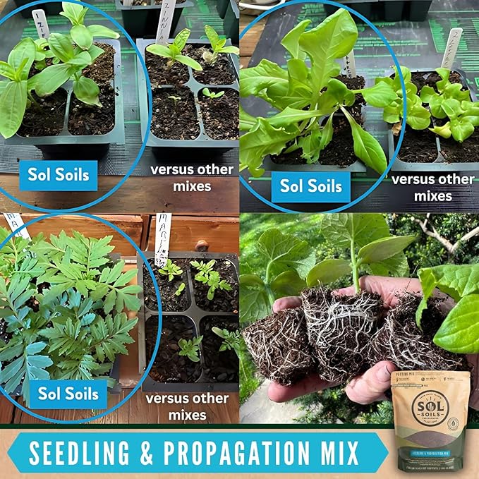 Sol Soils Seedling &amp Propagation Mix - Ideal Seedling Soil Mix for Healthy Plant Starts