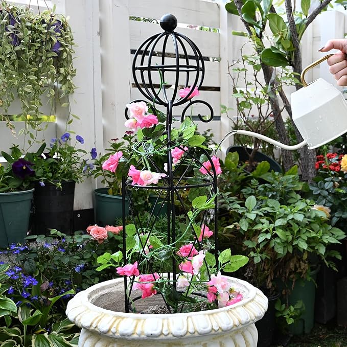 Garden Obelisk Trellis for Climbing Plants - 27.1 x 7.8 -Durable Metal Design Rust-Proof Ideal for Indoor &amp Outdoor Use Perfect for Roses Topiaries and Garden Decor