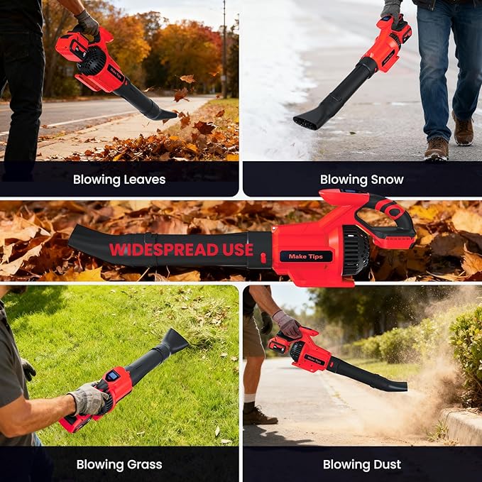 Cordless Leaf Blower for Milwaukee M18 Battery (Tool Only) – Powerful Brushless Motor Delivers Up to 715 CFM &amp 150 MPH 3-Speed LED Display Control Lightweight Design for Yard Lawn Driveway Sn