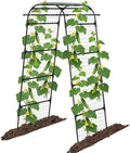 Cucumber Trellis for Raised Bed U-Shape Metal Garden Arch Rustproof PE-Coated Plant Support for Cucumbers Beans Tomatoes Squash Flowers (Black 31.5 * 49.2 * 82.7inch(L*W*H))
