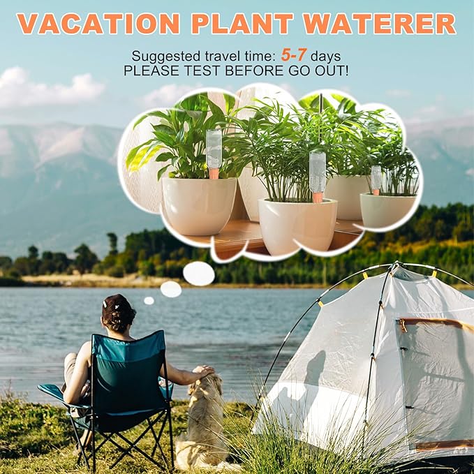 16 Pack Terracotta Plant Waterers - Self Watering Spikes and Watering Stakes for Automatic Watering Slow Release Watering Devices for Vacation Plant Watering Ideal for Indoor &amp Outdoor Plants