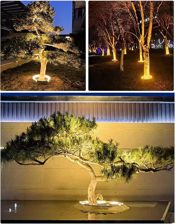 Palm Tree Lights 90-260V/DC24V LED Tree Uplights Die-cast Aluminum Hugger LightsOutdoor for Villa Garden Landscape Lighting(White Light5 lamp Heads)