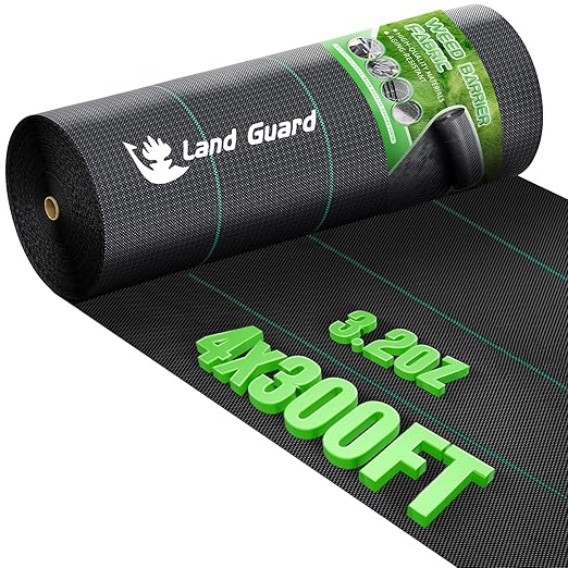 Land Guard 4ft x 300ft Weed Barrier Fabric Heavy Dusty Ground Cover Weed Mat Woven Landscape Fabric for Garden Lawn and Outdoor Project