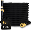 TITAN Flexible Garden Hose 30FT – Ultra Lightweight Heavy Duty Water Hose with Brass Fittings &amp Jet Nozzle – Kink-Free Non-Expanding Durable Fabric Hose for Yard Lawn Car Wash Outdoor Use
