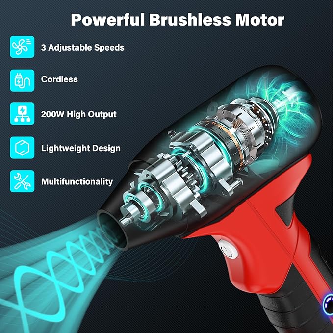 Cordless Leaf Blower 130000 RPM High Speed Jet Fan Compatible with Craftsman 20V Battery Lightweight Handheld Electric Blower for Lawn Care Yard Patio Dust &amp Debris Cleaning