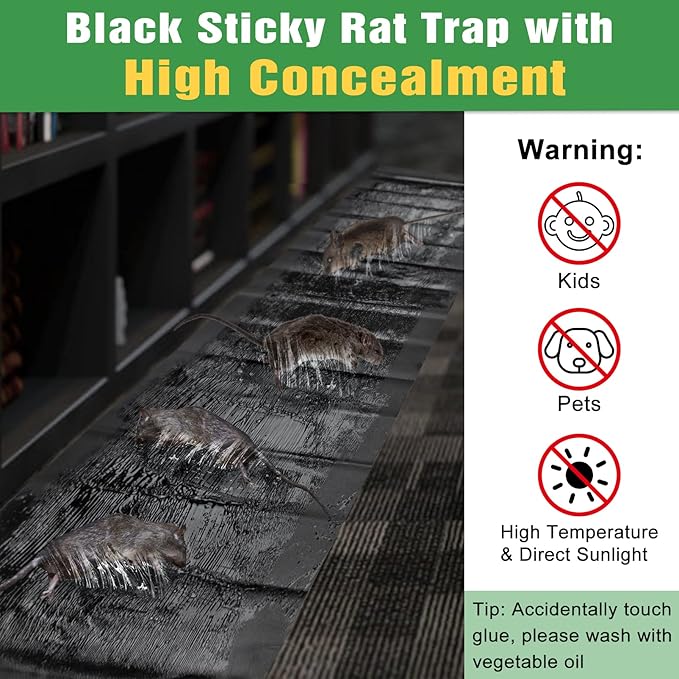 10 Pack Sticky Mouse Trap Super Large 47.2 * 11'' Glue Traps for Mice Peanut Taste Pheromone Rats Traps Indoor for Home Rodent Snakes Spiders Roaches