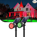 InnoGear Solar Lights Outdoor Waterproof Christmas Halloween Solar Garden Light for Outside Yard Landscape Lighting Pathway Spot Lights Spotlight Wall Light Auto On/Off 2 Pack (Red and Green Light)