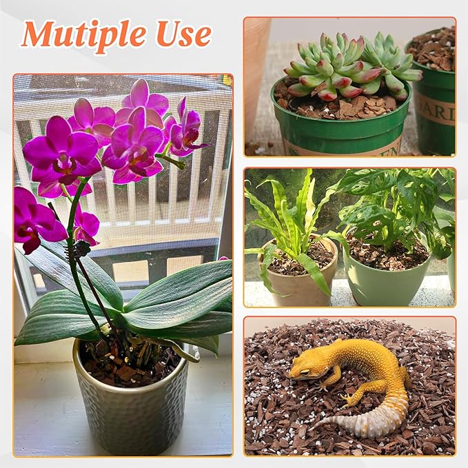 Orchid Bark Potting Mix - 18QT Natural Orchid Potting Mix for Repotting Blended with Small Pine Bark and Perlite to Provide Ideal Ventilation and Good Drainage for Orchids and Other Potted Plants