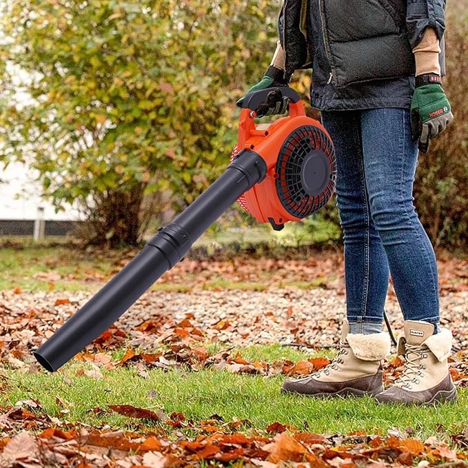 Handheld Gas Blower750W 2-Stroke Cycle Commercial Gasoline Powered Leaf Blower Grass Sweeper with Air Cooling for Lawn Care Sweeping Fallen Leaves Snow Blowing (2 Stroke 25.4CC)