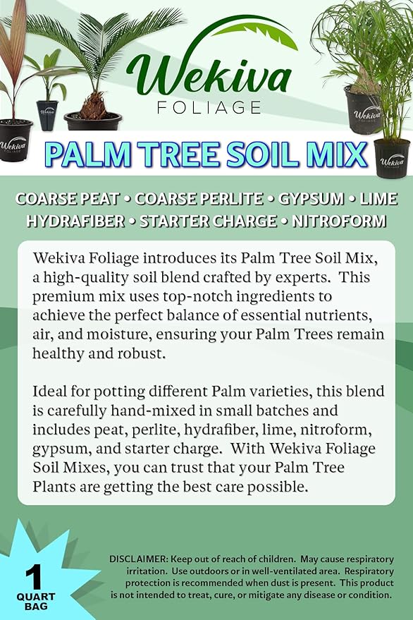 Palm Tree Growing Soil Mix – 4 Quarts - Custom Soil Blend – Potting Mix for Palm Trees – Specially Developed by and for Professional Nursery Growers - Nutrient-Rich Formula