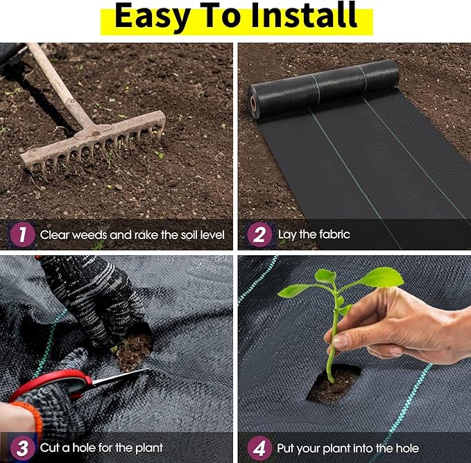 Weed Blocker Ground Cover Fabric Heavy Duty Woodland Weed Control Cloth Woven Fabric for Planting Landscaping Driveway (Color : WxL Size : 1.2x175m/3.9x574ft)