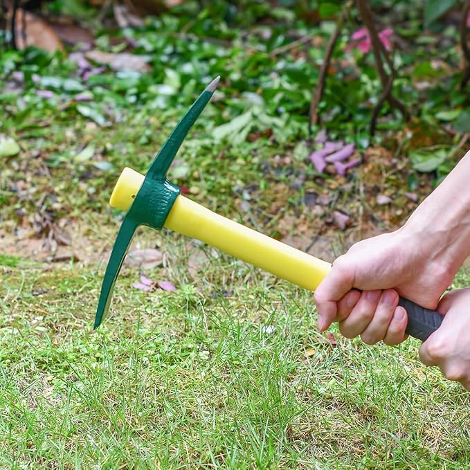 Garden Tool Set 3 Pack Heavy Duty Gardening Kit and Forged Adze Pick