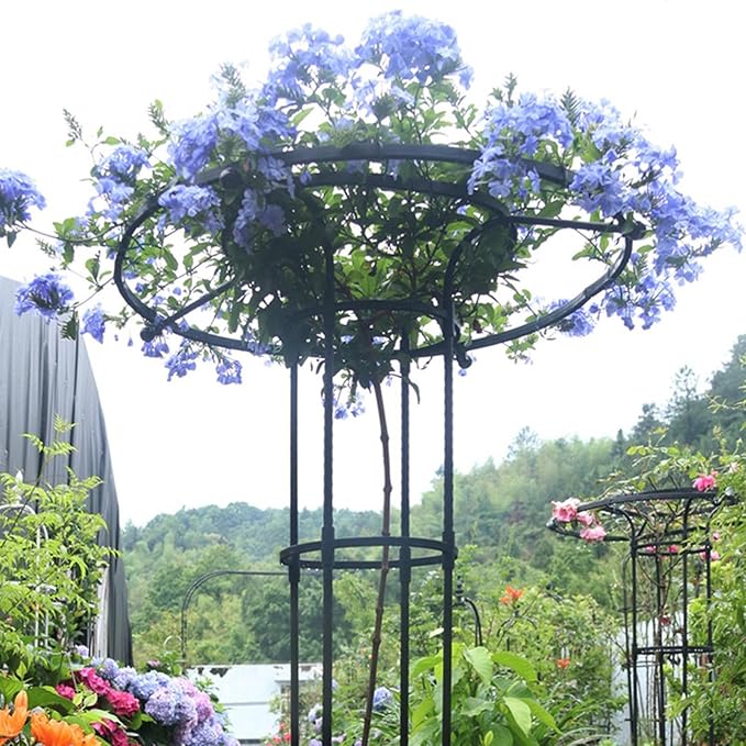 Umbrella Trellis TowerUmbrella Trellis Garden Rustproof Trellis Metal Vine Plant Support Trellis Vertical Umbrella Garden Trellis Tower for Potted Plant Support Decorative Vegetables Flowers Vine