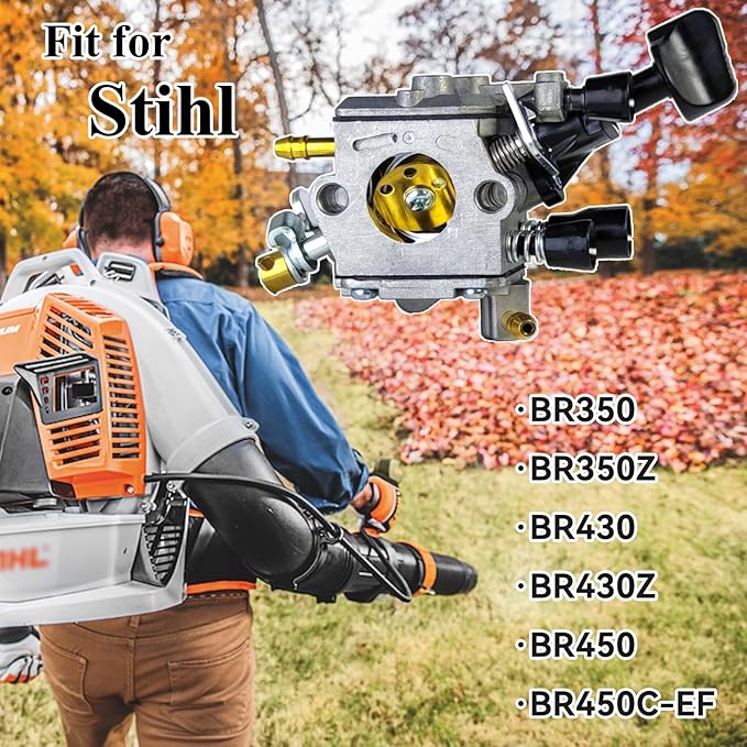 Carburetor Compatible with Stihl BR350 BR350Z BR430 BR450 SR430 SR450 Backpack Blower Replace# 4244 120 0606 Carb Repair Kit Compatible with Zama C1Q-S210 C1Q-S210B C1Q-S209C