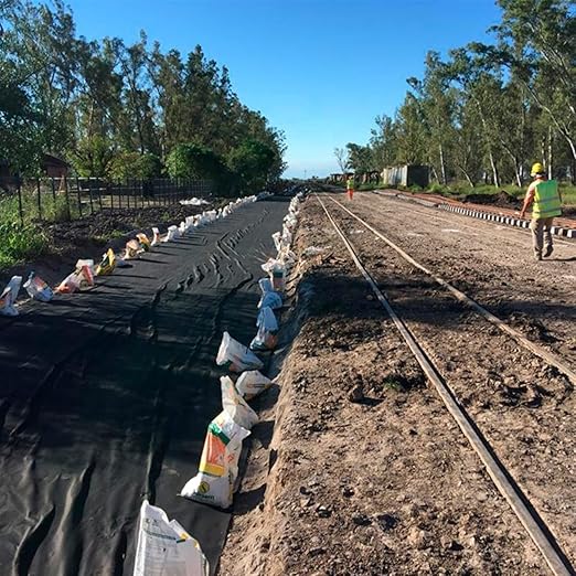 5oz Heavy Duty Non-Woven Geotextile Fabric for Drainage and Landscape-Durable Weed Barrier for Driveway Stabilization(Black1mx30m/3.3ftx98.4ft)